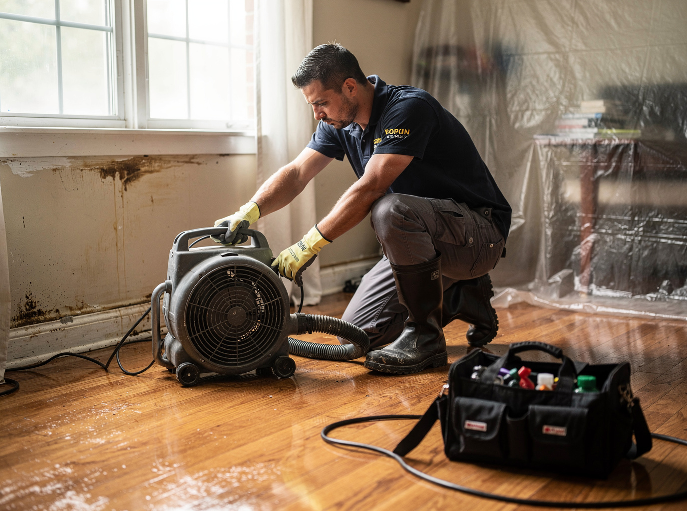 Water Damage Restoration work by Front Range Property Shield in Englewood, CO